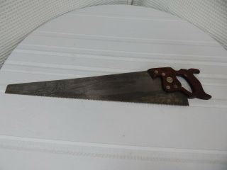 Vintage 26 " Henry Disston & Sons D - 12 Rosewood Wood Handle Hand Saw 5tpi