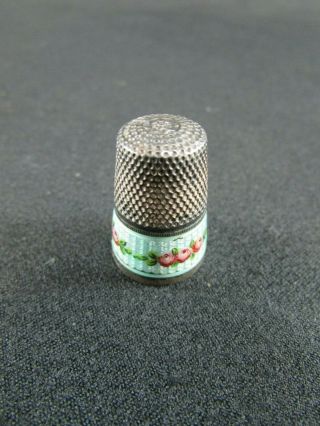 Enamel Painted Solid Silver Thimble