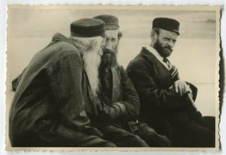 Wwii Photo From Russian Archive: Warsaw Ghetto Scene - Three Old Men