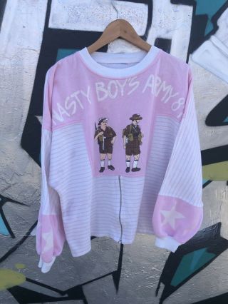 Rare Vintage 80’s Nasty Boys Army 87 Crewneck Gay Pride Shirt Sz Large