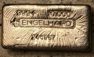 Rare Engelhard Bull 10 Oz Silver Bar Hard To Find 244567