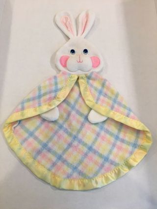 Vintage 1979 Fisher Price Yellow Bunny Security Blanket Lovey Puppet 1353