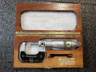 Vintage Tesa Tesamaster Jh4142 Swiss Made 0 - 1” Micrometer Machinist Tool.