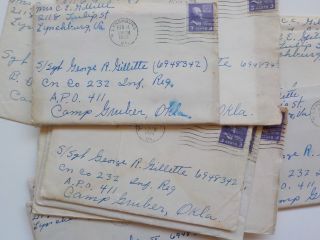 15 WWII Letters 232nd Infantry Camp Gruber Oklahoma Lynchburg Virginia WW2 2