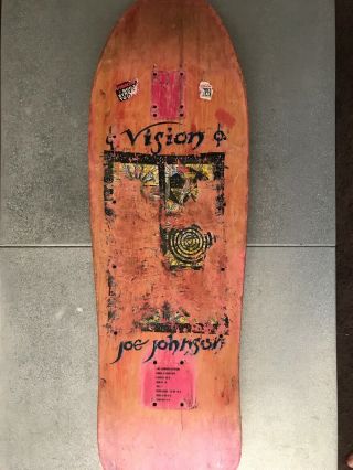 Vision Joe Johnson Steroid Model Vintage 1987 Skateboard Deck