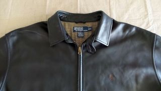 Rare Mens $895 Polo Ralph Lauren Leather Windbreaker Jacket Coat Blazer Shirt