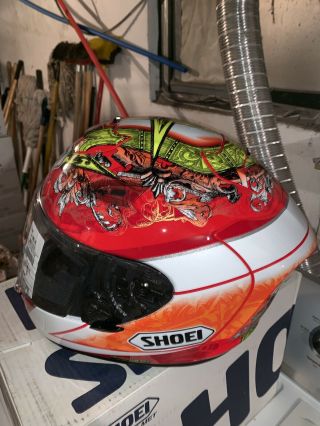 Rare Shoei " Bautista” X - Twelve X12 Red/white/yellow Racing Helmet Small