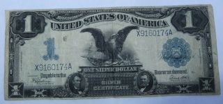 Vintage Silver Certificate Large Size Currency $1 Note Series 1899 Black Eagle