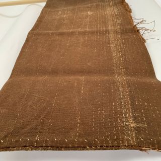Vintage Rice - Wine Filter Bag Repaired Brown Boro Tattered Sashiko Textile Art