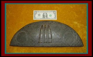 Huge Vintage Primitive Hand Carved Wood African Box W/ith Crocodile Claws On Lid