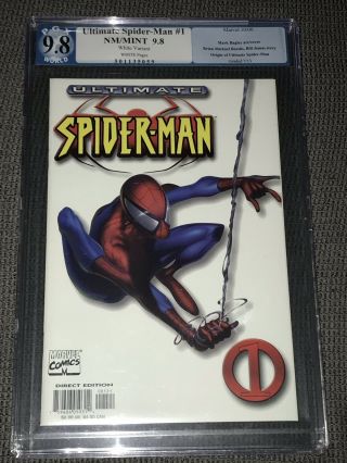 Ultimate Spiderman 1 Pgx 9.  8 Not Cgc White Variant Bagley Cover White Pages Rare