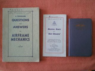 Ww2 Group Of Royal Canadian Air Force Training & Diary Books To Forrest