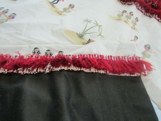 Vintage Handmade Silk Brocade Curtain Drapes Hawaii Hawaiian Hula 2 Pillowcases 6
