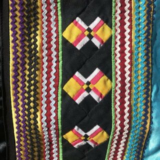Vintage Seminole Native Patchwork Jacket Satin 5