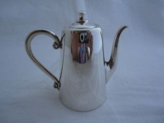 Very rare Wilkinson c1930 - c2000 solid silver miniature / small coffee pot 2