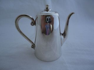 Very rare Wilkinson c1930 - c2000 solid silver miniature / small coffee pot 3