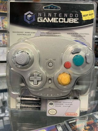 Nintendo Wavebird Wireless Gamecube Platinum Controller Vintage Rare