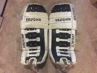 Vintage Vaughn Legacy VPG3000 Goalie Pads 32” Game Worn Andy Moog Bruins 2