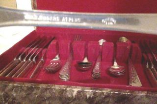 Service for 8,  Antique 1938 Oneida Ltd Wm A Rogers A1 Plus Silverplate 