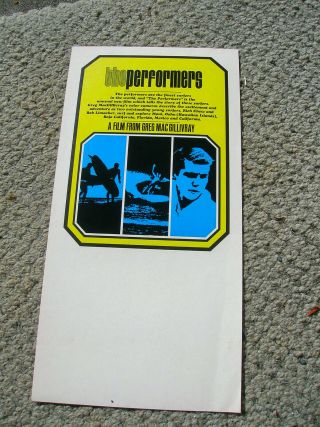 Vintage The Performers Surf Movie Poster Surfboard Greg Macgillivary Surfing 60s