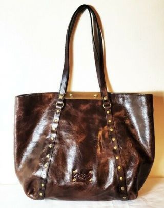 Patricia Nash Distressed Leather Chocolate Vintage Tote Nwt P28706