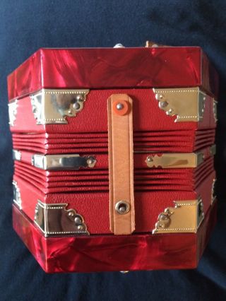 Vintage Scholer Germany East Accordian Concertina 6