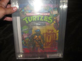 1988 Tmnt Teenage Mutant Ninja Turtles Leonardo Vintage 10 Back Cas 80 Afa
