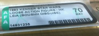 Star Wars 1983 Vintage PRINCESS LEIA BOUSSH DISGUISE HK Action Figure AFA 70 Ex, 3