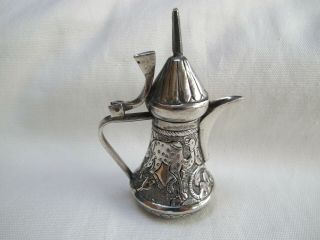 Antique Miniature Islamic Kutch / Persian Silver Coffee Pot - Stamped 