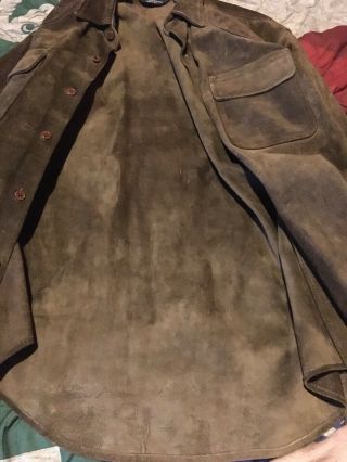 Vintage Polo By Ralph Lauren Large Leather/Suede Button Up Jacket Made In USA 4
