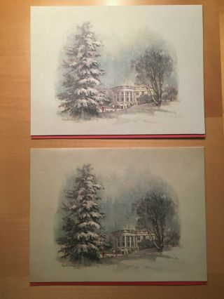 Very Rare 2 1965 Official White House Christmas Cards - President Johnson
