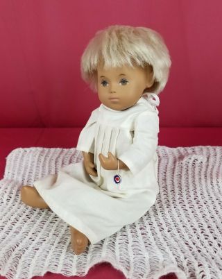 Vintage Sasha Boy Baby Doll Anatomically Correct Gown Blond Hair 12 "