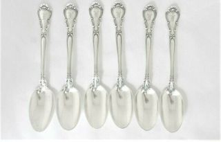Set Of 6 Sterling Teaspoons By Gorham,  " Chantilly " Pattern,  126 Grams