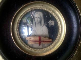 Rare Antique C1890 Reliquary Relic Mary Notre - Dame D 