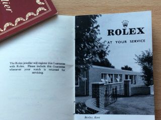 Rare Rolex 1964 Guarantee And Service Booklet 4