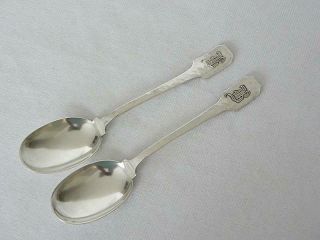 Two Shreve Sterling Arts & Crafts Hand Hammered 5 3/4 " Spoons Pat.  Date 1909