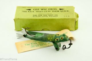 Vintage Gee Wiz Frog Antique Fishing Lure With Insert Df24