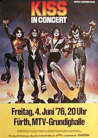 Kiss Rare Concert Poster From 1976 Rolled