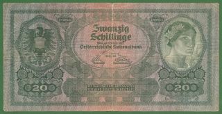 Very Rare 20 Schilling 1925 Austria F