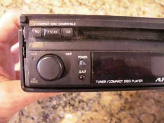 Two vintage pull out car radio stereo tape cd player Alpine 7915 Rare Kenwood 3