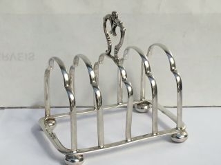 Victorian Solid Silver 4 - Hole Toast Rack,  Sheffield 1894