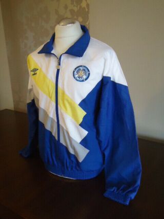 LEEDS UNITED 1990 UMBRO Supporters Jacket MEDIUM Rare Old Vintage UTD 4