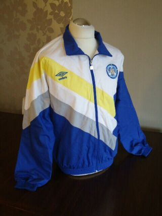 LEEDS UNITED 1990 UMBRO Supporters Jacket MEDIUM Rare Old Vintage UTD 5