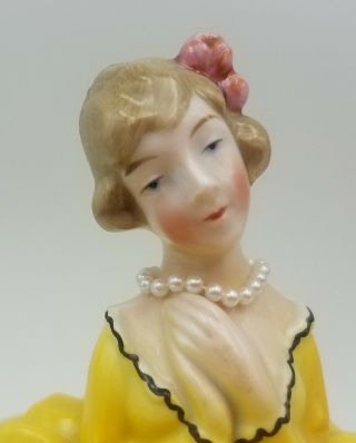 Vintage 1920s Bavaria German Porcelain Lady Powder Dresser Jar Half Doll Related 2