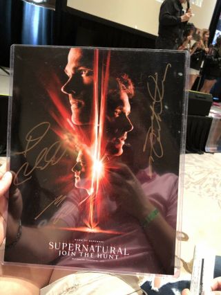 Supernatural 2017 Promotional Poster Signed 3x Rare Authenticated