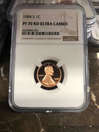 Extremely Rare 1984 S Proof Lincoln Cent - Ngc Pf 70 Red Ultra Cameo Bv $600.  00