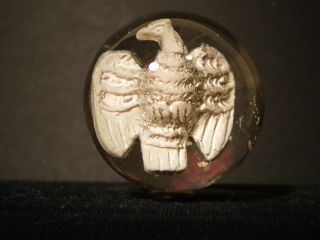 Marbles - Rare 1.  33 " Sulfide Eagle With Wings Spread German Handmade Vintage Mar