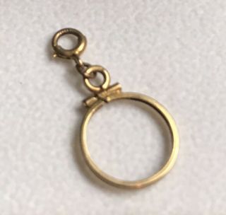 Vintage 10k Gold Embroidery Hoop Sewing Charm Pendant W/ 10k Gold Lobster Clasp