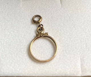 Vintage 10K Gold Embroidery Hoop Sewing Charm Pendant w/ 10K Gold Lobster Clasp 2