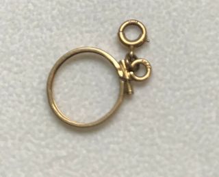 Vintage 10K Gold Embroidery Hoop Sewing Charm Pendant w/ 10K Gold Lobster Clasp 3